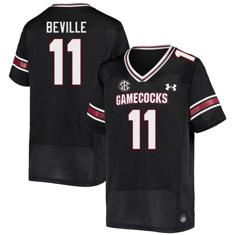 Men #11 Davis Beville South Carolina Gamecocks College Football Jerseys Stitched-Black